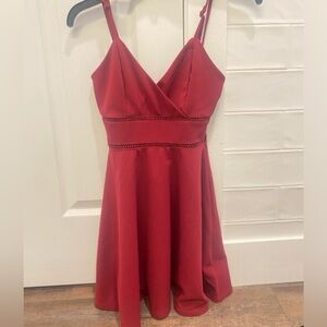 Francesca's Maroon Ladder Trim Dress